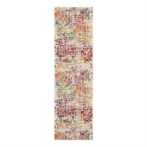 Celestial 2'2&quot x 7'6&quot Pink/Multicolor Modern & Contemporary Fabric Indoor Rug