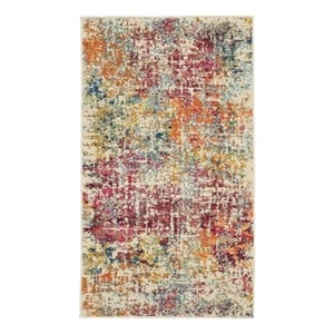 Celestial 2'2&quot x 3'9&quot Pink/Multicolor Modern & Contemporary Fabric Indoor Rug