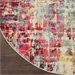 Celestial 4' x Round Pink/Multicolor Modern & Contemporary Fabric Indoor Rug