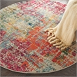 Celestial 4' x Round Pink/Multicolor Modern & Contemporary Fabric Indoor Rug