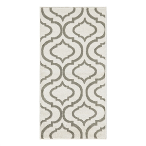 Nourison Jubilant 24x48&quot Indoor Polypropylene Fabric Rug in Ivory and Green