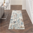 Nourison Concerto 8' Runner Beige Blue Rust Fabric Modern Area Rug (8' Runner)