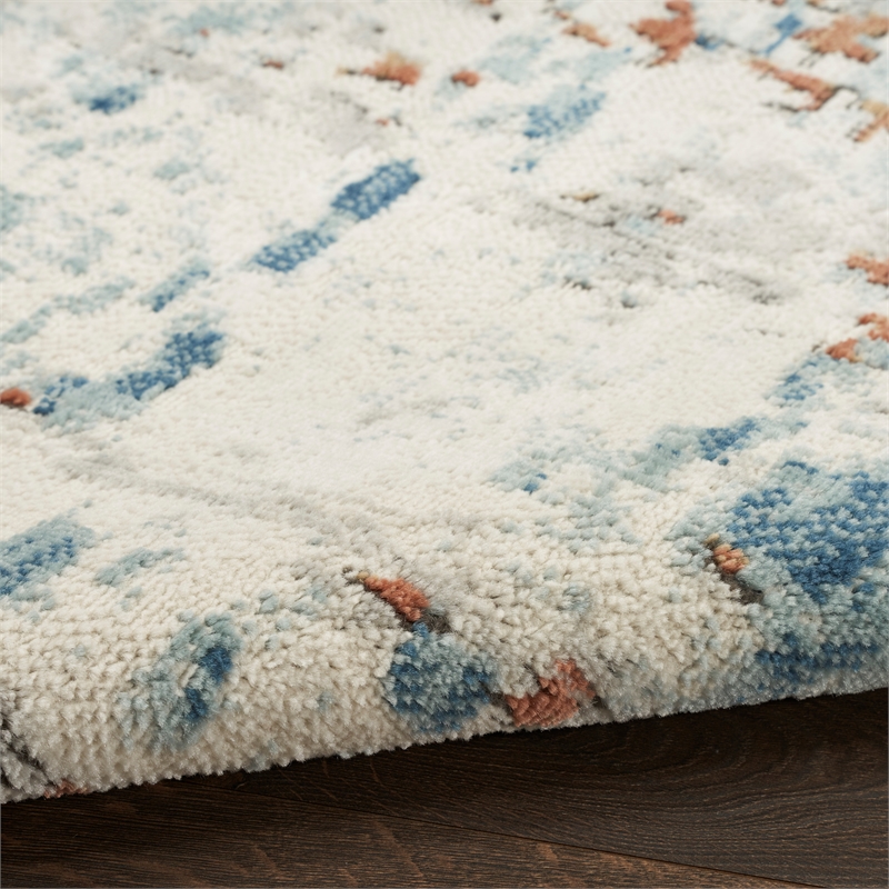 Nourison Concerto 4' x 6' Beige Blue Rust Fabric Modern Area Rug (4' x 6')
