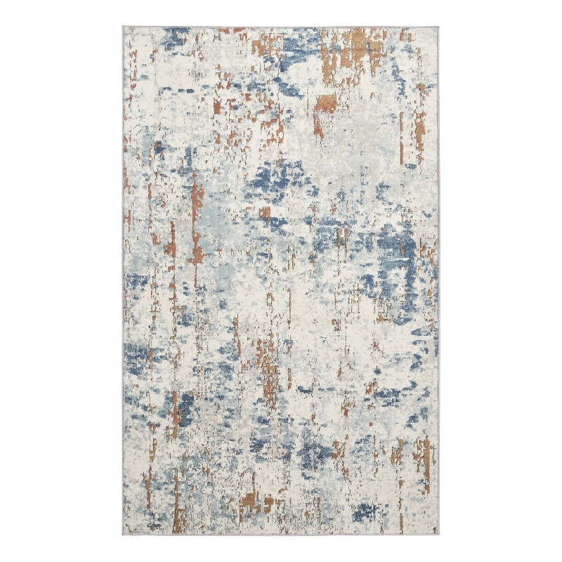 Nourison Concerto 4' x 6' Beige Blue Rust Fabric Modern Area Rug (4' x 6')