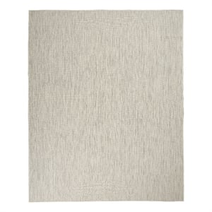 Nourison Courtyard 12' x 15' Ivory Silver Fabric Modern Area Rug