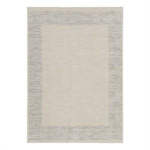 Nourison Santa Cruz 72x108&quot Indoor Contemporary Fabric Rug in Gray and Ivory
