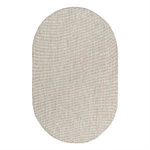 Nourison Courtyard 3' x 5' Oval Ivory Silver Fabric Modern Rug
