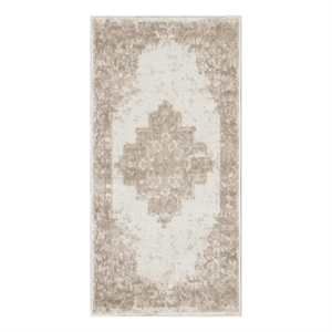 Nourison Grafix 2' x 4' Ivory Beige Fabric Vintage Area Rug (2' x 4')