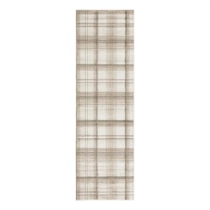 Nourison Grafix 27x90&quot Indoor Polypropylene Fabric Rug in Ivory and Beige