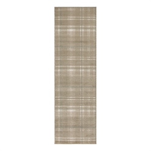 Nourison Grafix 27x90&quot Indoor Polypropylene Fabric Rug in Taupe