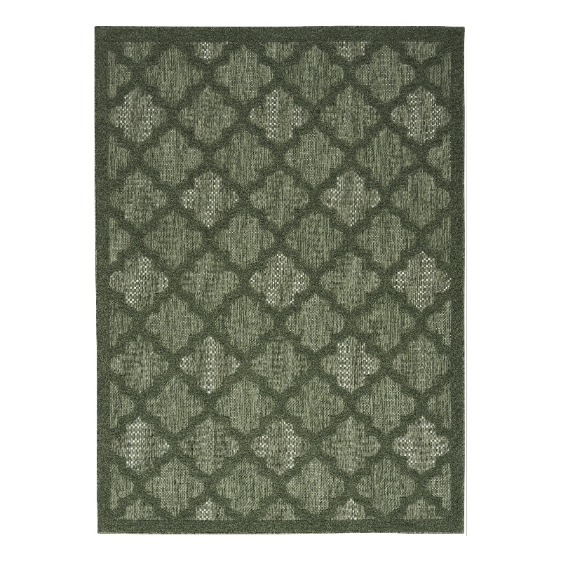 Nourison Easy Care 4' x 6' Green Fabric Modern Area Rug (4' x 6')