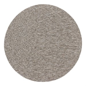 Nourison Practical Solutions 96x96&quot Round Contemporary Fabric Rug in Gray/Mocha