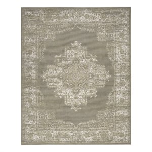 Nourison Grafix 5' x 7' Olive Fabric Vintage Area Rug (5' x 7')
