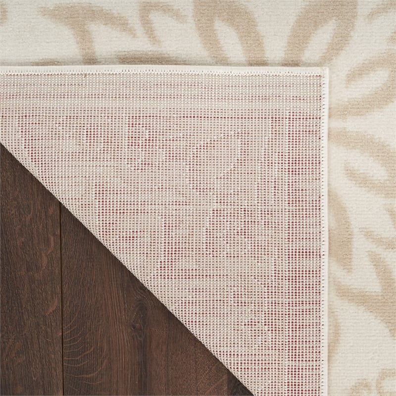 Nourison Jubilant 2' x 4' Ivory Beige Fabric Farmhouse Area Rug (2' x 4')