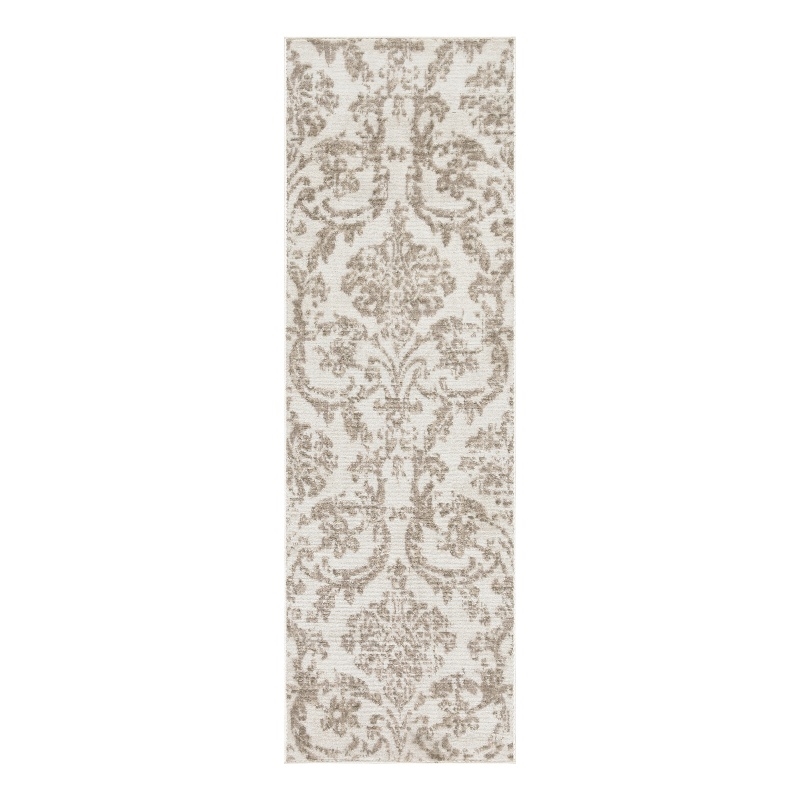 Nourison Jubilant 7' Runner Ivory Beige Fabric Vintage Area Rug (7' Runner)
