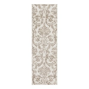 Nourison Jubilant 7' Runner Ivory Beige Fabric Vintage Area Rug (7' Runner)