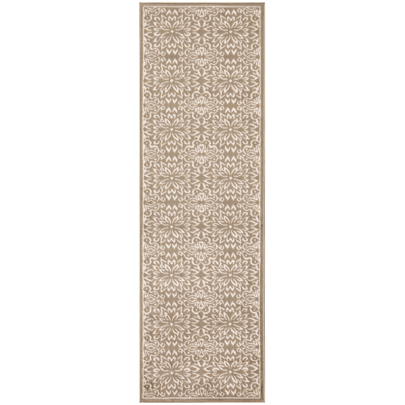 Nourison Jubilant 7' Runner Taupe Fabric Farmhouse Area Rug (7' Runner)