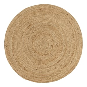 Nourison Natural Jute 36x36&quot Indoor Round Fabric Rug in Natural