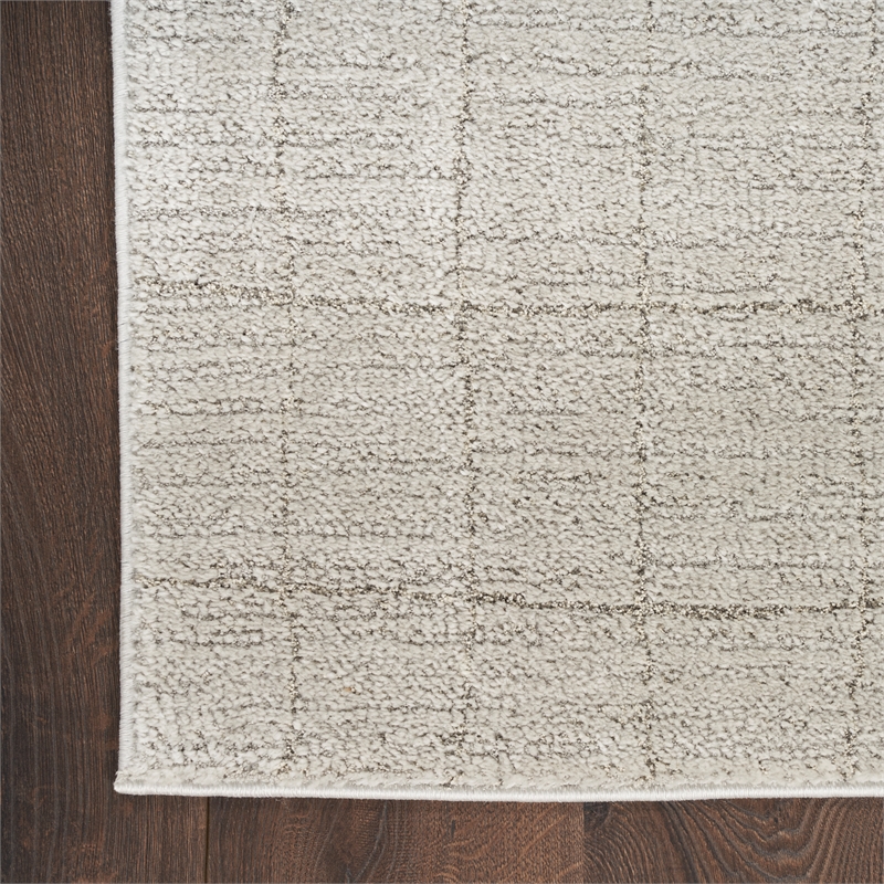 nourison santa cruz 72x108&quot indoor contemporary fabric rug in gray