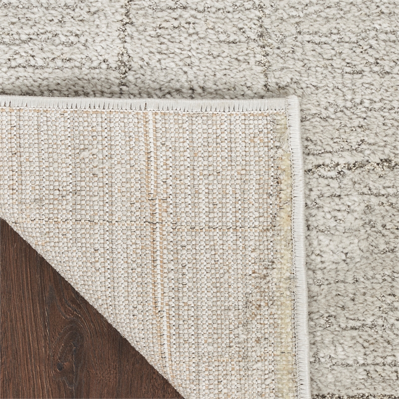 nourison santa cruz 72x108&quot indoor contemporary fabric rug in gray