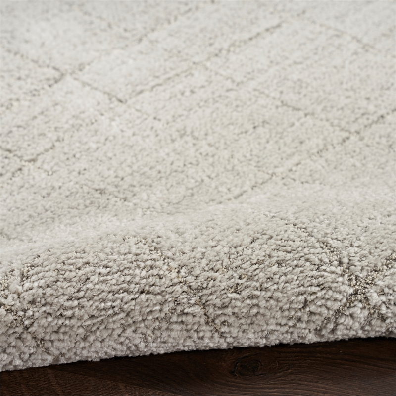 nourison santa cruz 72x108&quot indoor contemporary fabric rug in gray