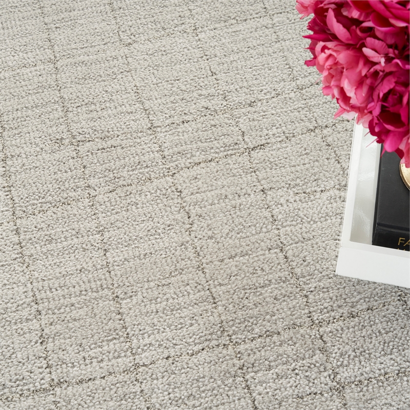 nourison santa cruz 72x108&quot indoor contemporary fabric rug in gray