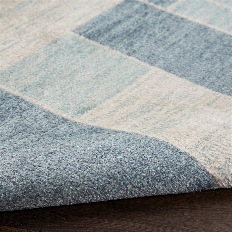 Nourison Home Astra Machine Washable 2' x 4' Blue Ivory   Area Rug