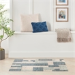 Nourison Home Astra Machine Washable 2' x 4' Blue Ivory   Area Rug