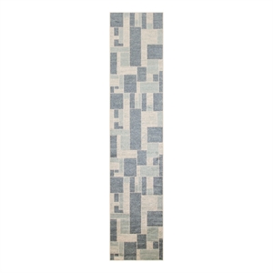 Nourison Home Astra Machine Washable 10' Runner Blue Ivory   Area Rug