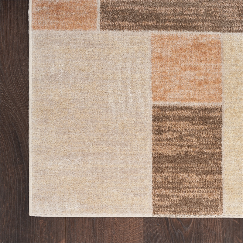 Nourison Home Astra Machine Washable 7' x 9' Beige Multicolor   Area Rug