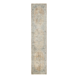 Nourison Home Astra Machine Washable 10' Runner Beige Blue Fabric Area Rug