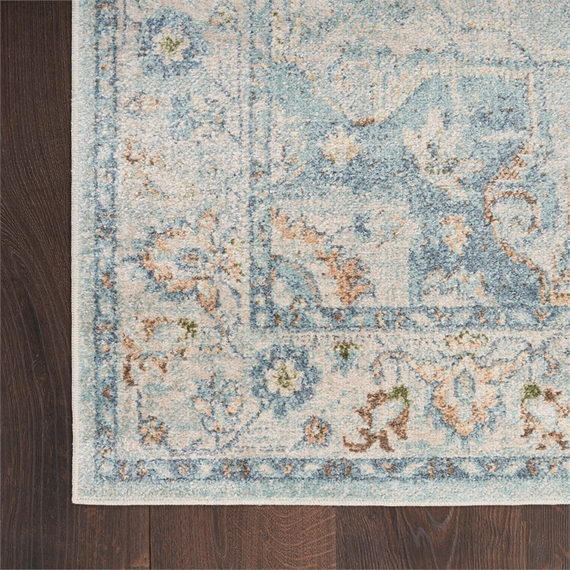 Nourison Home Astra Machine Washable 7' x 9' Light Blue   Area Rug
