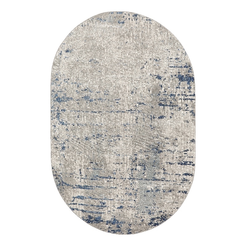 Nourison Concerto 6' x 9' Oval Ivory Gray Blue Fabric Modern Area Rug (9' Oval)