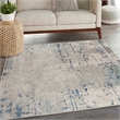 Nourison Concerto 4' x Square Ivory Gray Blue Fabric Modern Area Rug (4' Square)