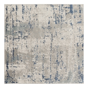 Nourison Concerto 4' x Square Ivory Gray Blue Fabric Modern Area Rug (4' Square)