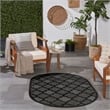 Nourison Easy Care 6' x 9' Oval Charcoal Black Fabric Modern Area Rug (9' Oval)