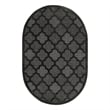 Nourison Easy Care 6' x 9' Oval Charcoal Black Fabric Modern Area Rug (9' Oval)