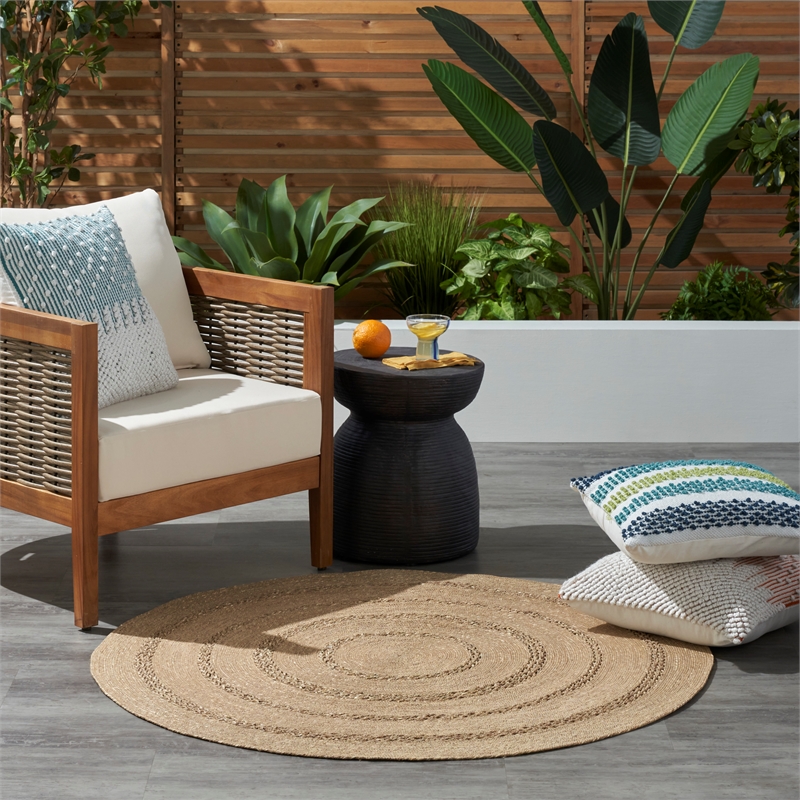 Nourison Home Natural Seagrass 5' x Round Natural   Area Rug