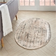 Nourison Concerto 3' x 5' Oval Beige Gray Fabric Modern Area Rug (5' Oval)