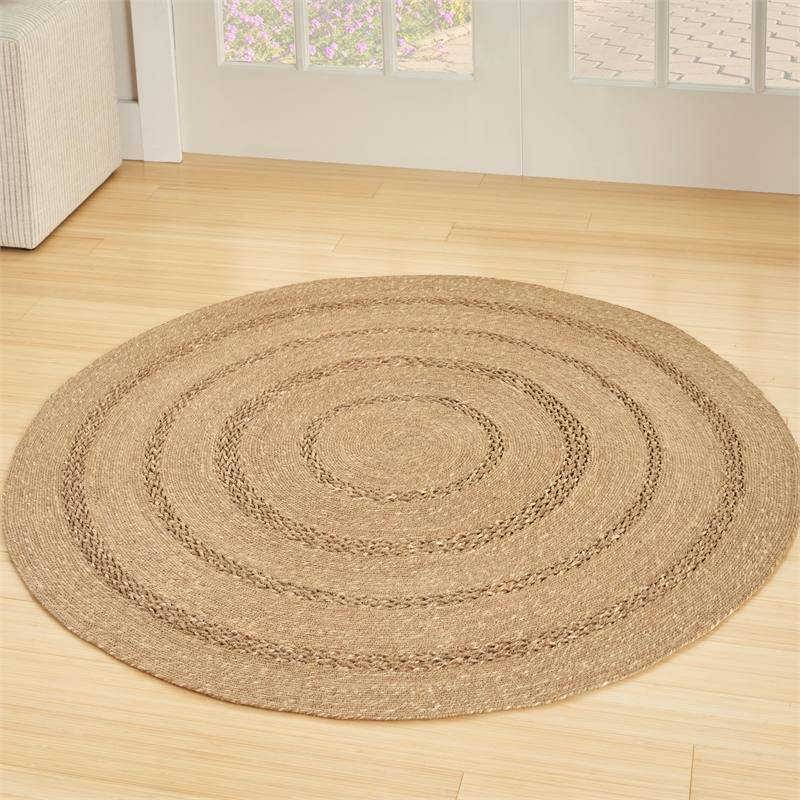 Nourison Home Natural Seagrass 4' x Round Natural   Area Rug