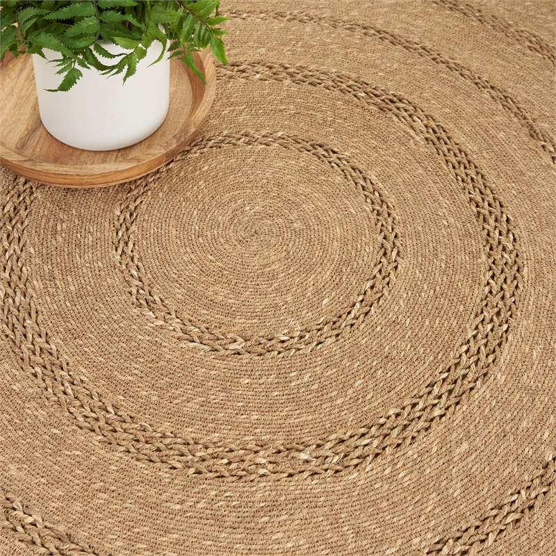 Nourison Home Natural Seagrass 3' x Round Natural   Area Rug