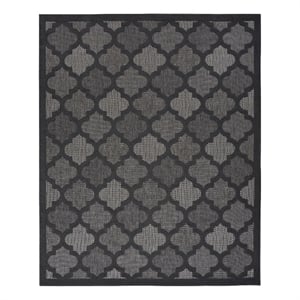 Nourison Easy Care 10' x 14' Charcoal Black Fabric Modern Area Rug (10' x 14')
