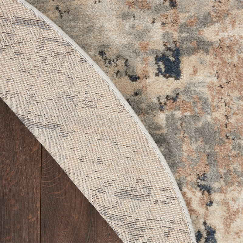 Nourison Concerto 5' x 8' Oval Beige Gray Fabric Modern Area Rug (8' Oval)
