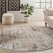 Nourison Concerto 10' x Round Beige Gray Fabric Modern Area Rug (10' Round)