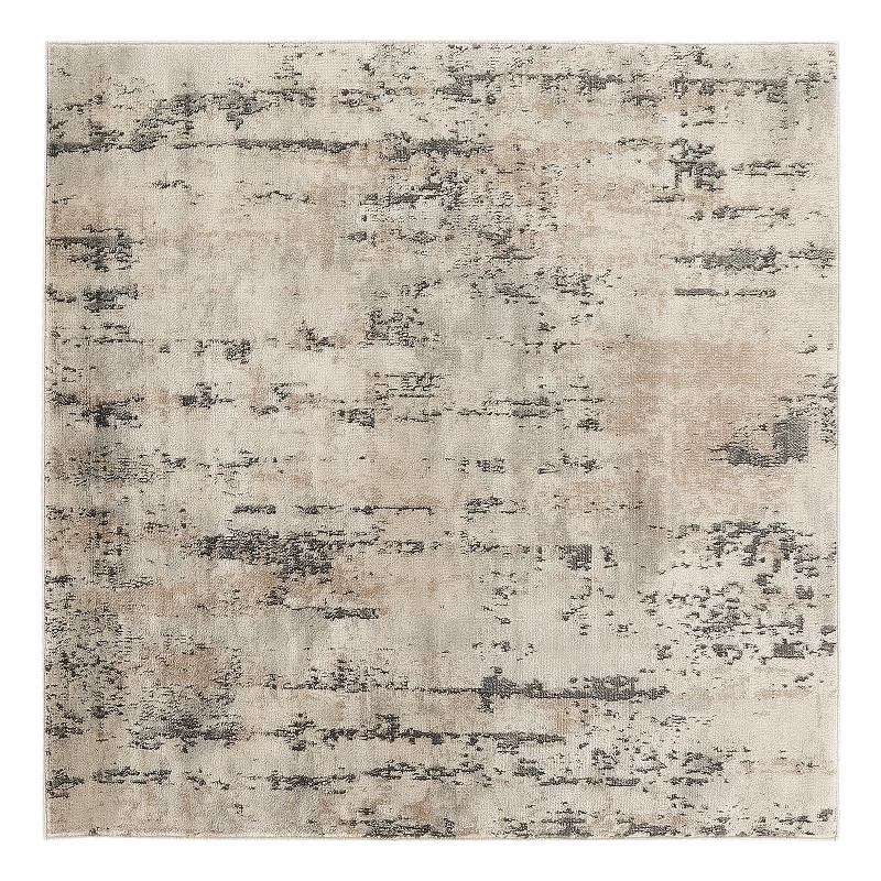 Nourison Concerto 5' x Square Beige Gray Fabric Modern Area Rug (5' Square)