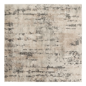 Nourison Concerto 5' x Square Beige Gray Fabric Modern Area Rug (5' Square)