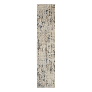 Nourison Concerto 20' Runner Beige Gray Fabric Modern Area Rug (20' Runner)