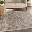 Nourison Concerto 5' x Square Beige Gray Fabric Farmhouse Area Rug (5' Square)