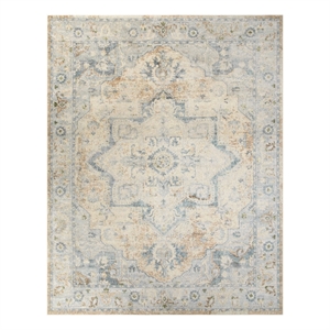 Nourison Home Astra Machine Washable 8' x 10' Beige Blue Fabric Area Rug