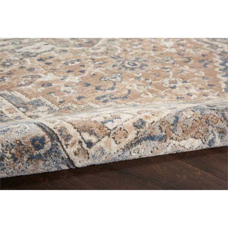 Nourison Concerto 5' x 8' Oval Beige Gray Fabric Farmhouse Area Rug (8' Oval)